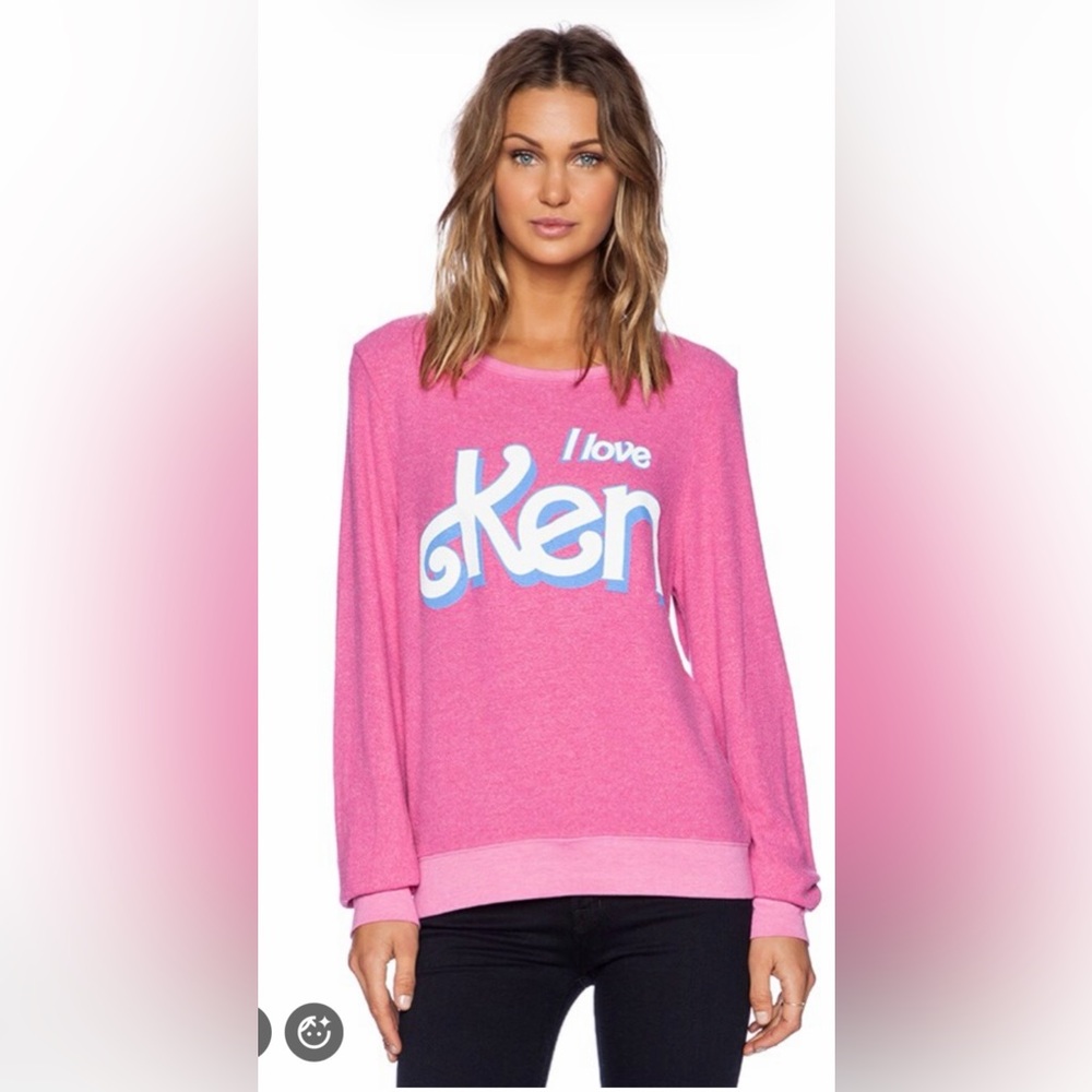 Wildfox Couture -   I Love Ken Sweatshirt in Pink Corvette